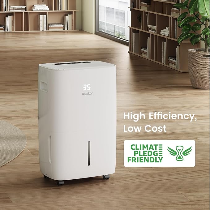 Waykar 130 Pints 6,500 Sq. Ft Dehumidifier with Drain Hose for Commercial and Industrial Large Rooms, Warehouses, Storages, Home, Basements and Bedroom with 2.04 Gal Water Tank