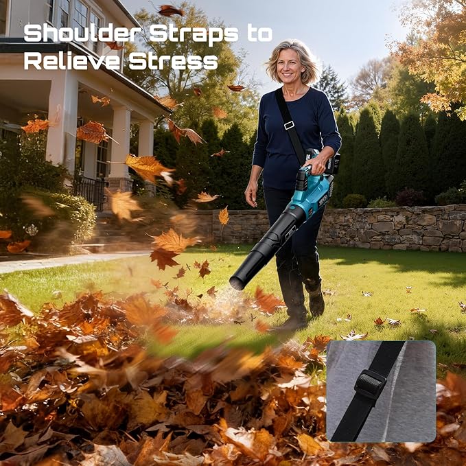 SEESII 40V Leaf Blower Cordless, 600CFM 160MPH Electric Leaf Blower with 2 * 5200mAh Batteries and Chargers, Turbo Button & Variable Speed Control Handheld Blower for Lawn Care, Dust and Debris