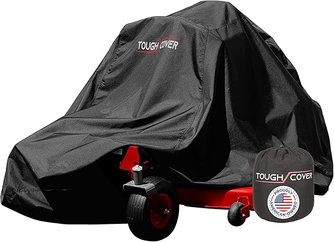 Tough Cover Zero Turn Lawn Mower Cover - Basic Edition Black, 79L x 46W x 55H in - Waterproof Heavy-Duty Cover for Riding & Zero Turn Lawn Mowers - UV-Resistant Tearproof Fabric