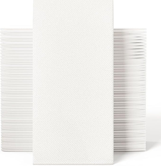 100 Count Disposable Hand Towels, Linen Feel Bathroom Hand Napkins, Soft And Absorbent Paper Napkin for Guest, Disposable Dinner Napkins for Kitchen, Parties, Weddings