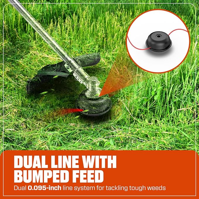 SENIX 31cc 4-Cycle Gas Weed Wacker, 18" String Trimmer Lightweight (20% Lighter Engine) with Rapid Reload Trimmer Head for Lawn & Yard - GTS4QL-M2