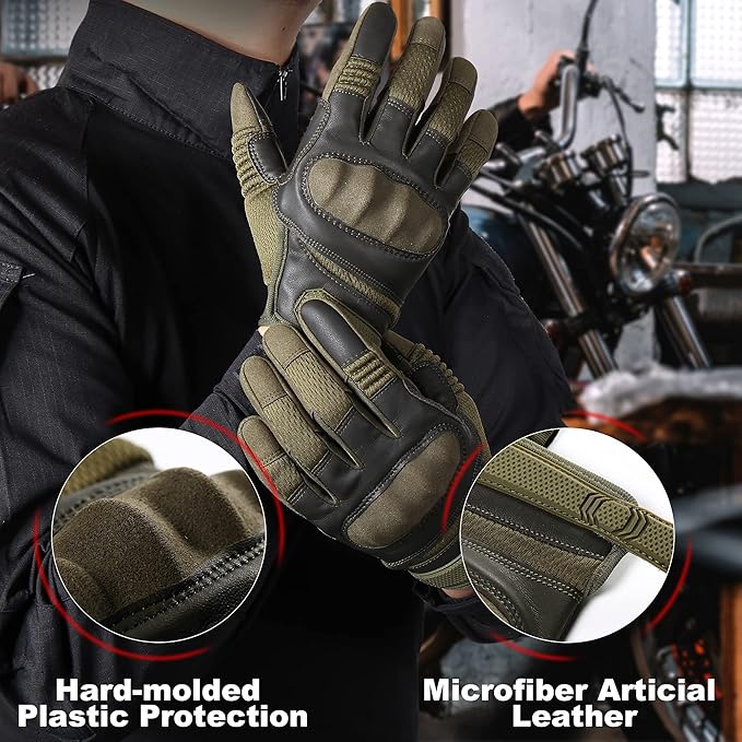 AXBXCX Motorcycle Gloves for Men - Ultimate Protection, Touchscreen Capable, Durable for Outdoor