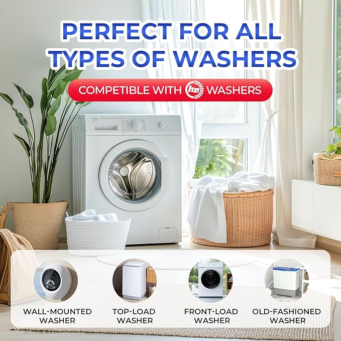 Washing Machine Cleaner Powder 12 Pack - Deep Clean Solution for HE Top Load and Front Load Washers, Descaler for Drum, Tub & All Internal Parts - 12 Month Supply