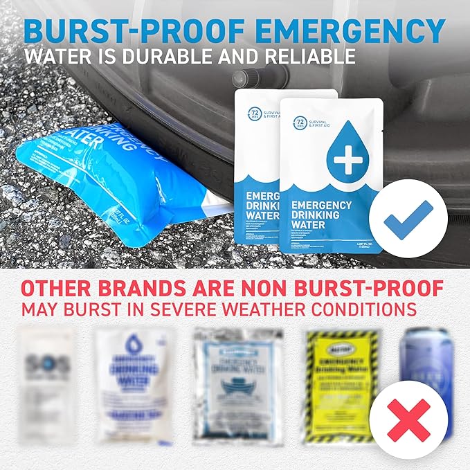 Earthquake Kit - 72 HRS Essential Emergency Survival Kit, Heavy Duty 72 Hour Bug Out Bag Survival Kit for Earthquake, Hurricane, Tsunami - Include Emergency First Aid Kit, Water, Food (Black 1P)