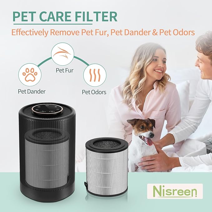 JF 100 Replacement Filter Compatible with Jafanda Air Puri-fier Filter JF100, 3-Stage Filtration with High-Efficiency Activate Carbon, Compare to Part# JF100-RF, 4-Pack