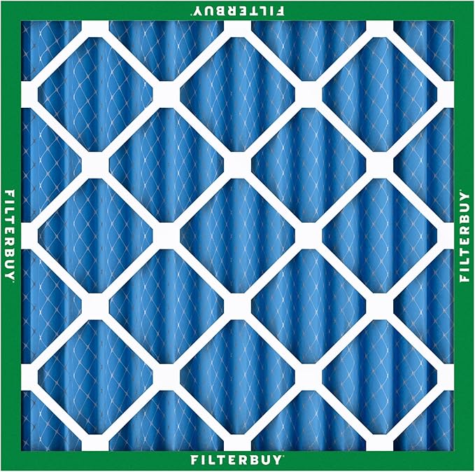 Filterbuy 24x24x2 Air Filter MERV 13 Optimal Smoke & Allergy Defense (12-Pack), Electrostatic Pleated HVAC AC Furnace Filters Replacement, Made in USA (Actual Size: 23.38 x 23.38 x 1.75)