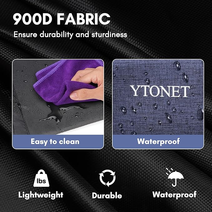 Ytonet Wearable Cleaning Caddy Bag, Large Cleaning Supplies Organizer with 4 Foldable Dividers, Caddy Organizer with Handle & Shoulder Strap & Waist Strap for Cleaners & Housekeepers, Black Grey