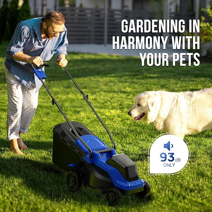 Wild Badger Power 40V 14″ Cordless Lawn Mower Brushless,2,368 sq ft/0.049 ac,1×4.0Ah Battery & Fast Charger, 5-Position Height,for Townhomes & Small Yards
