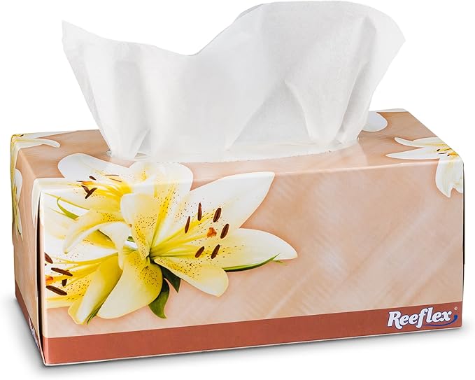 Reeflex Premium Facial Tissues 230 Sheets Per Box, 2-Ply Soft Touch, Gentle and Durable in A Stylish Box - 4 Total Boxes, 920 Sheets Family Pack