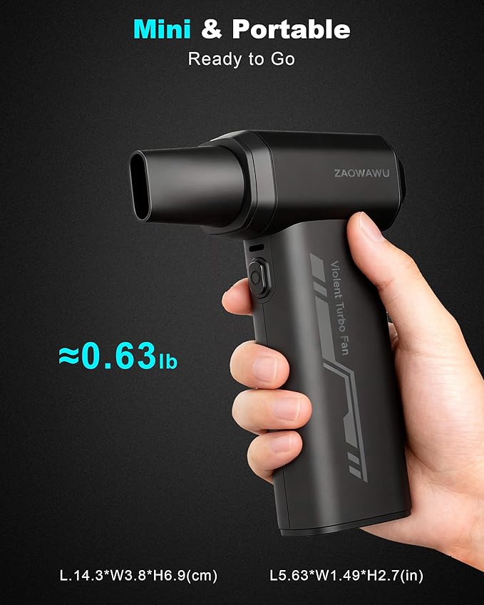 Compressed Air Duster - 150000RPM Ultra-Powerful Electric Air Duster with 3-Gear Adjustable Mini Fast Charging Air Blower for Computer Keyboard, Car Cleaning, Home, and Outdoor Use