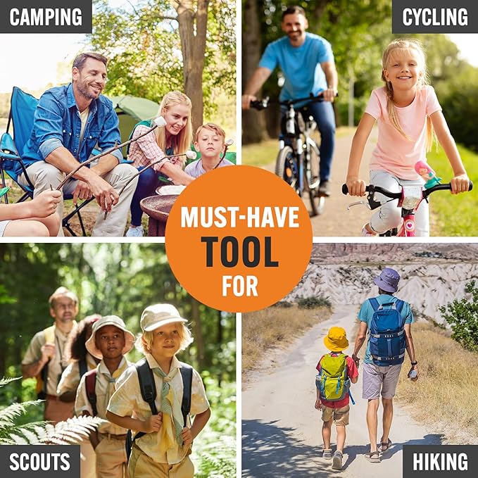 15-in-1 Multitool with Safety Lock, Stainless Steel Pocket Knife & Pliers, Compact EDC Multi Tool, Spring Loaded for Camping, Hiking, Fishing, Outdoors, Survival, Gift for Men, Dad, Husband, Boyfriend