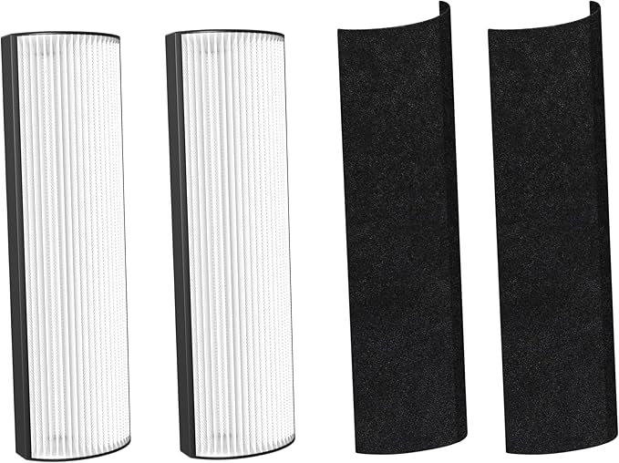 Nispira 2-in-1 True HEPA Replacement Filter PETWRFIL For Pure Enrichment PureZone Elite 4-IN-1 Tower Air Purifier PEAIRTWR (HEPA + 1-PreFilter, 2 PK)