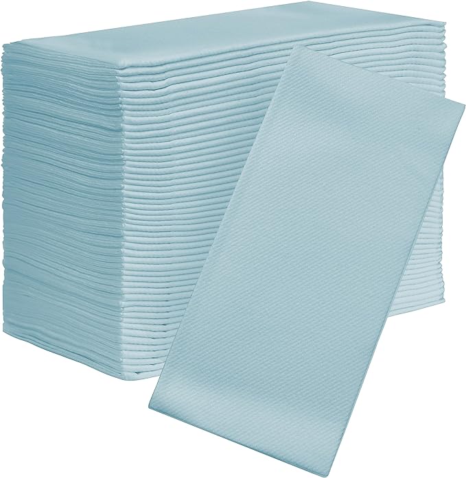 AMERICAN HOMESTEAD Paper Napkins - Light Blue Disposable Linen-Like Dinner Napkins - Restaurant-Quality Table Serviettes for Weddings, Parties, and Events - 15.75" x 15.75" - 50 Count