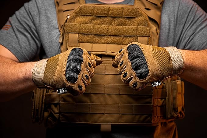 Glove Station Tactical Gloves for Men – Touchscreen Utility Gear with Hard Knuckle Protection Used in Motorcycle, Airsoft, Combat, Police, Shooting & Outdoor Work