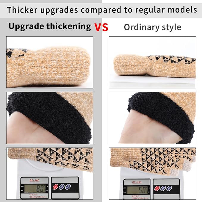 Achiou Winter Gloves for Men Women, Touch Screen Gloves, Upgraded Thicken Anti-Slip Silicone Gel, Thermal Soft Knit Lining