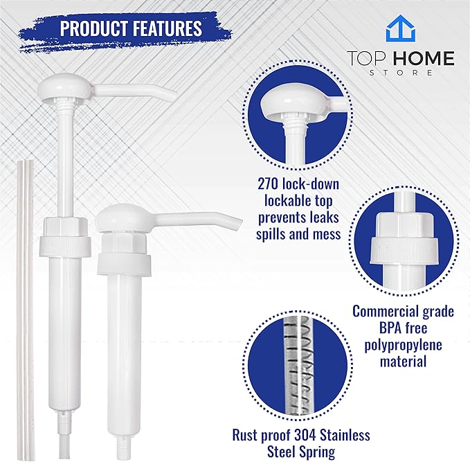 12 Heavy Duty Replacement Pump Dispensers for Gallons & Jugs, Suitable for Shampoo, Conditioner, Paint and Condiments, Includes 12 Six Inch Tubes