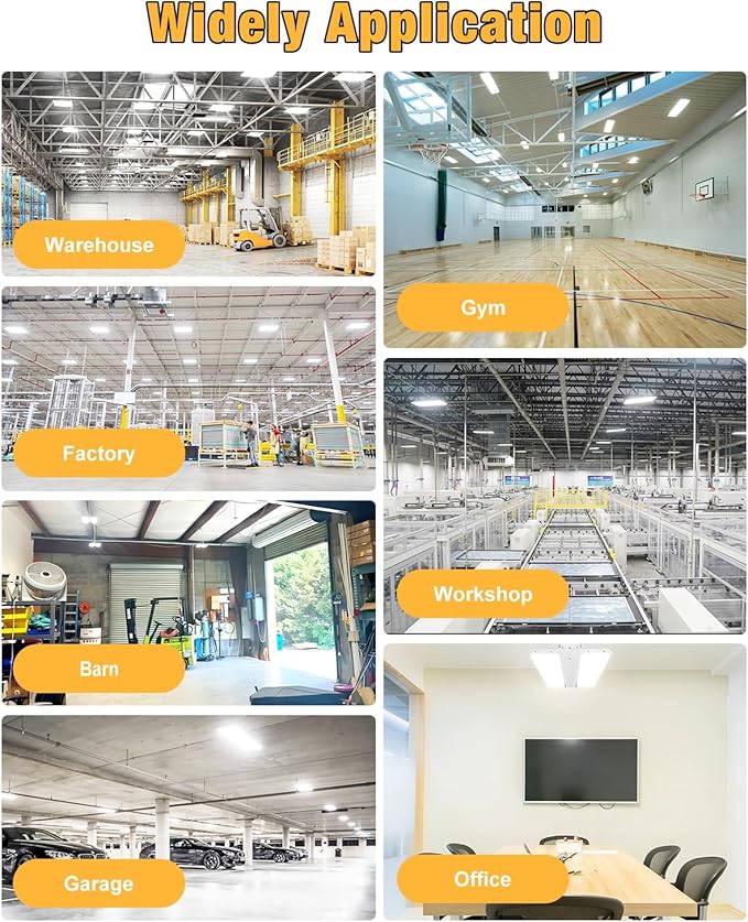 400W 4FT LED Linear High Bay Light, 60000LM Linear High Bay Shop Light 120-277V, 5000K for Warehouse, Garage Factory, UL Listed, 5 Years Warranty, 2Pack