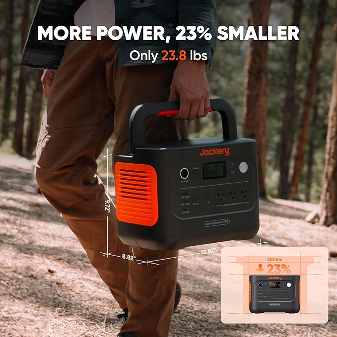 Jackery Solar Generator 1000 v2 with 200W Solar Panel,1070Wh Portable Power Station LiFePO4 Battery,1500W AC/100W USB-C Output,for Outdoor,Off-Grid Living,RV,Emergency (AC Cable Included)