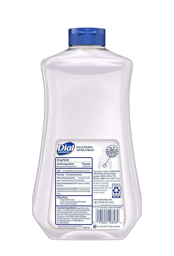 Dial Complete Antibacterial Foaming Hand Soap Refill, Soothing White Tea, 32 fl oz