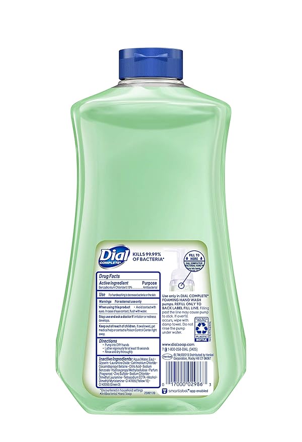 Dial Complete Antibacterial Foaming Hand Wash Refill, Fresh Pear, 32 fl oz (Pack of 3)