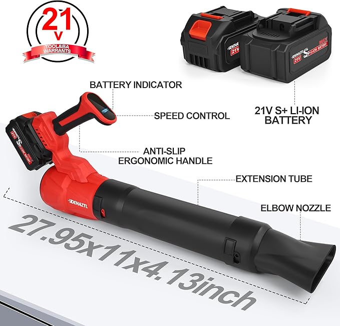 Portable Electric Leaf Blower Cordless with 2X 4.0Ah Batteries and Charger, 540CFM 160MPH, 5 Speeds Modes, LCD Display, Lightweight Handheld for Seniors, Gutter, Yard, Garden, Patio, Lawn Care