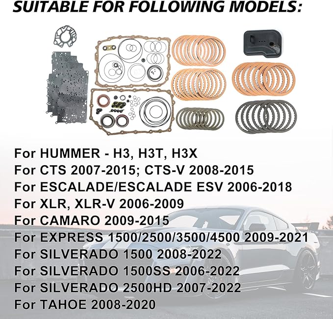 195901XLS Transmission Rebuild Kit with Filter 6L90 6L90E 6L80 6L80E Fits for ESCALADE STS-V EXPRESS 1500 2500 3500 4500 Repalce OE 195903XLS 195901XLS