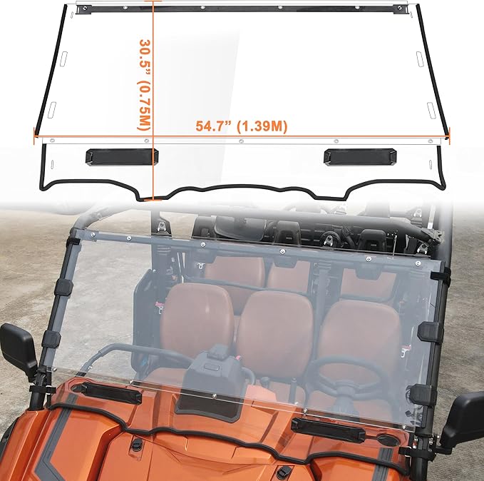 SAUTVS Full Windshield for Yamaha Viking VI, Clear Dustproof Durable Hard Coat Poly Vented Front Windshield for Yamaha Viking 2014-2025 Accessories