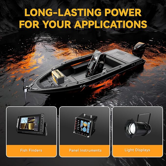 Power Queen 12.8V 100Ah Low-Temp LiFePO4 Battery with 12V40A, Low Temperature Protection, Built-in 100A BMS, Grade A Battery Cell, Up to 15000+ Cycles, Perfect for Trolling Motor, Marine, RV