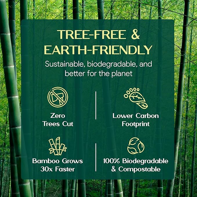 Premium Bamboo Toilet Paper | 3-Ply – Strong & Absorbent | Tree-Free, FSC Certified, BPA/PFAS-Free | Septic-Safe, Lint-Free | 6 Rolls (300 Sheets/Roll) | PALM NAKI