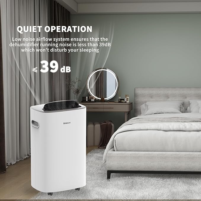 Shinco 86 Pints Dehumidifier for Home and Basements, 5000 Sq.Ft Dehumidifiers with Drain Hose, Auto or Manual Drainage, Auto Defrost, Quietly Remove Moisture, Intelligent Humidity Control, 24HR Timer