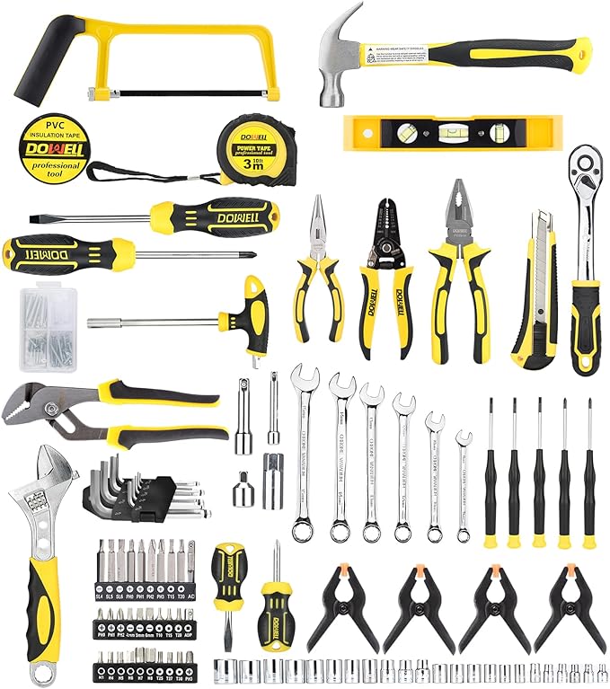 DOWELL Mechanic Tool Set Socket Wrench Auto Repair Tool Set 228-Piece Hand Tool Kit Toolbox Storage Case