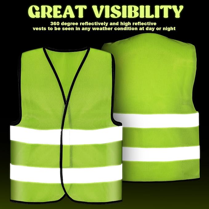Zhanmai Kids Safety Vest Bulk High Visibility Reflective Construction Vest with Strips Neon for Traffic Child Outdoor
