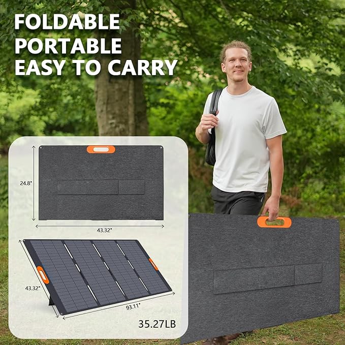 ALLWEI 2400W Portable Power Station (Surge 4800W) with 1x400W Solar Panel and 1x2048Wh Expansion Battery B200PRO Included, 4 AC Outlet, Home Battery Backup Generator for RV Camping Emergency Outdoor
