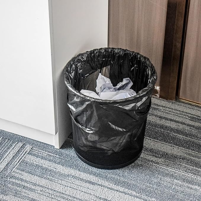 TYPLASTICS Trash Can Liner - Wholesale 1000 Count Black Garbage bags on Perforated Roll 7-10 Gallon Multipurpose for Office Bathrooms Business Home Commercial and Industrial Needs 24" x 24"
