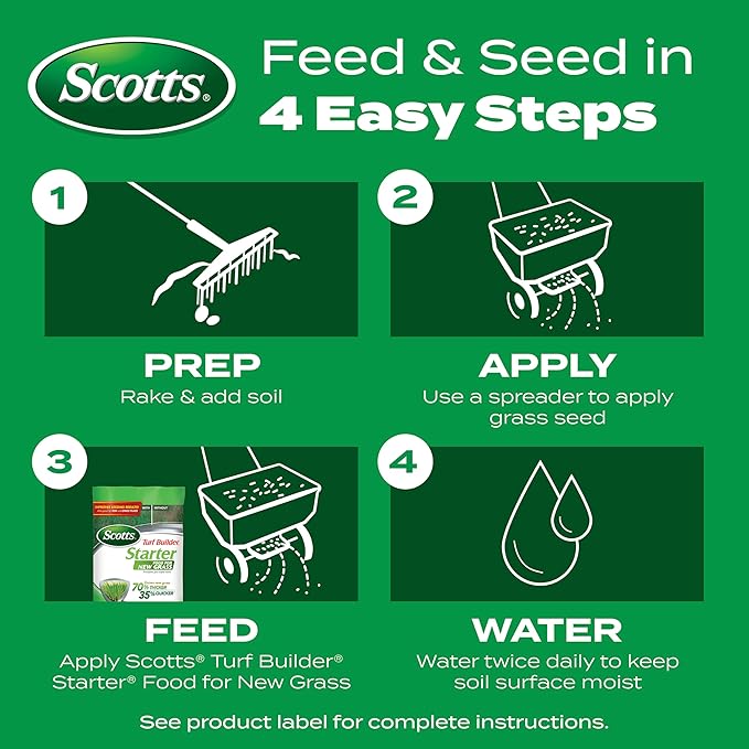 Scotts Turf Builder Starter Fertilizer for New Grass, Use When Planting Seed, 5,000 sq. ft., 15 lbs. (2-Pack)