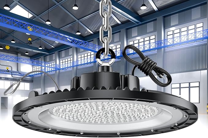 THELUX High Bay LED Shop Lights 200W Super High Bright 30000LM 5000K UFO LED High Bay Lights (Eqv1000w Mh/Hps/Hid) with US Hook Plug & 5' Cable for Warehouse Workshop Factory Barn Garage - 1PACK