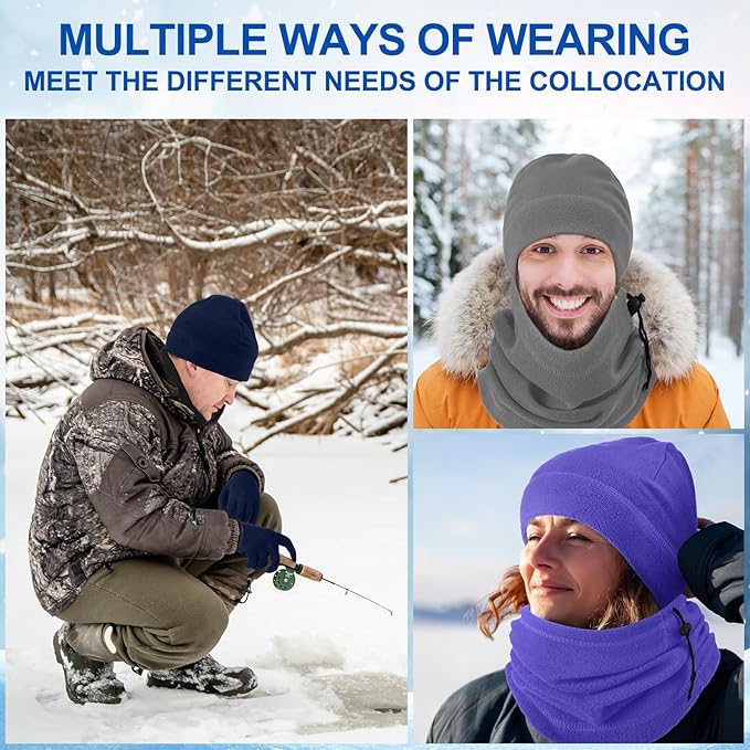 Liitrsh 148 Pcs Bulk Winter Fleece Hats Gloves Scarf Sock Sets for Men Women, Beanies for Homeless Donation Charity Bundle