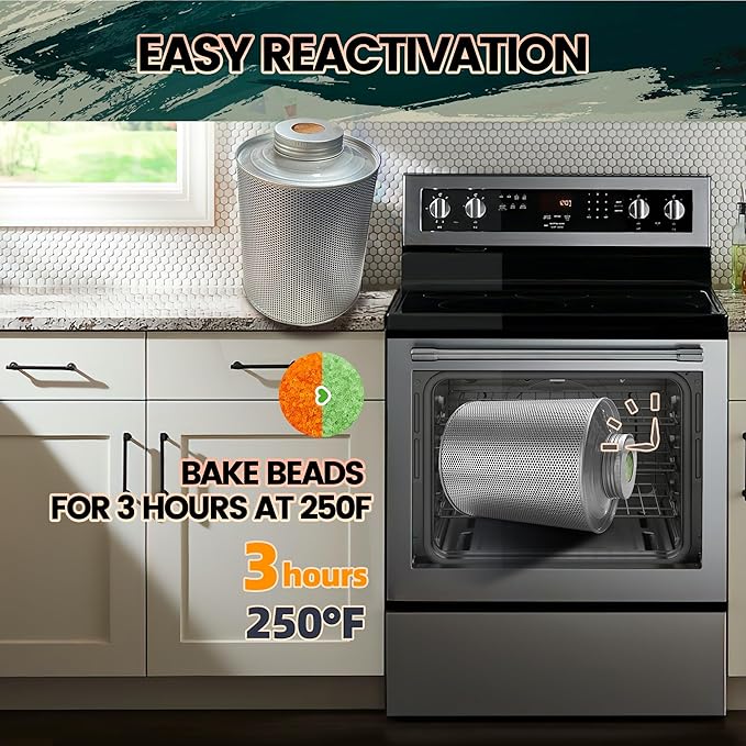 750 Grams Gun Safe Dehumidifier, Reusable Canister Desiccant Dehumidifier, Rechargeable 1.65 Lbs Indicating Silica Gel Orange to Green, Pack of 1