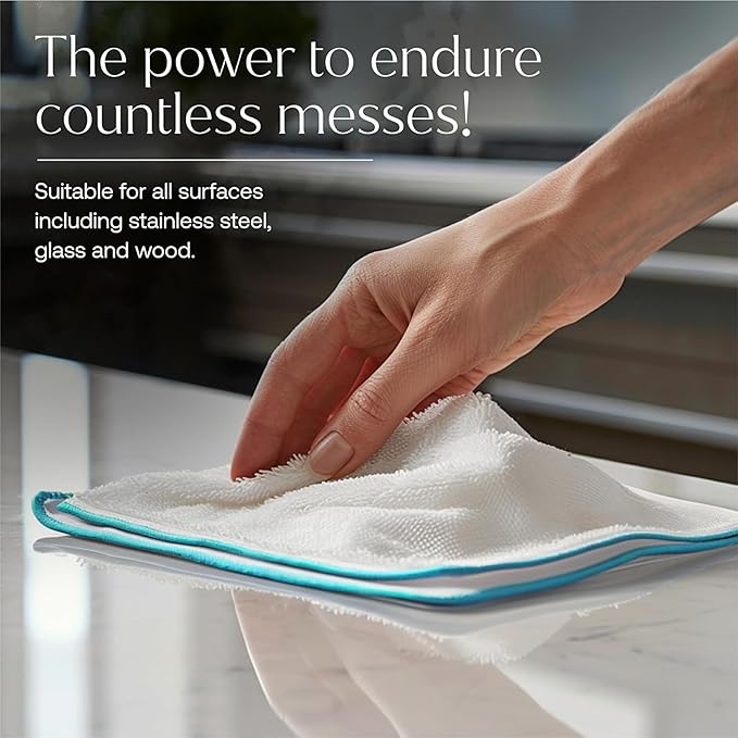 Fab Tab High-Performance Viscose Made from Bamboo Cleaning Cloths - 7 Pack Reusable & Super Absorbent Towels for Household, Kitchen, and Auto Care | Ideal for Dusting and Vehicle Detailing (Small)