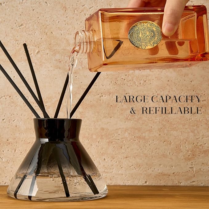 M&SENSE 10.14 oz Large Reed Diffuser Set | Jasmine Garland Scent Oil Diffuser with Sticks | Hotel Collection Non-Toxic Essential Oil |for Bedroom Bathroom Living Room