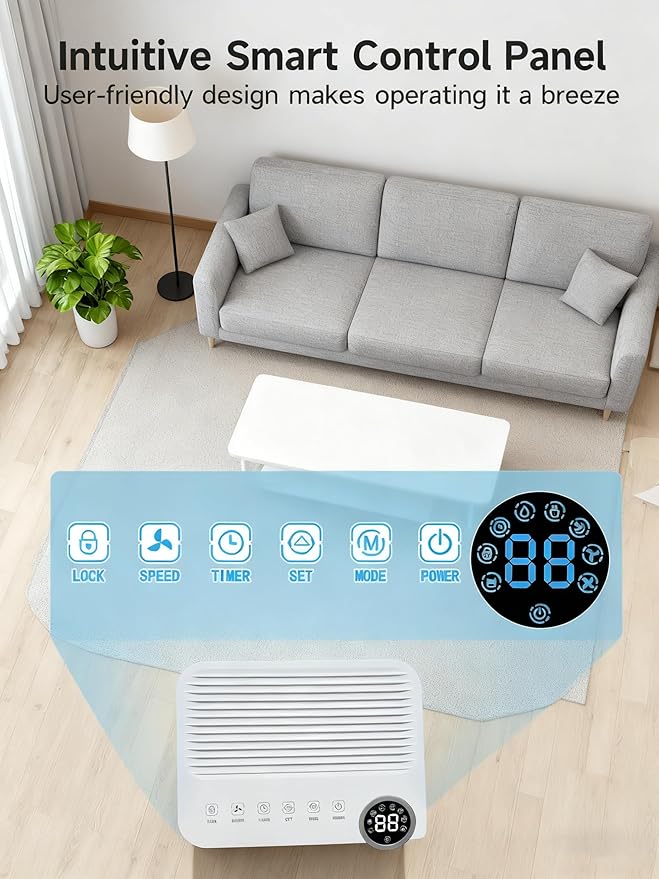 2500 Sq.Ft Dehumidifier for Basement with Drain Hose Max 34 Pints, Dehumidifiers for Home Large Room Bathroom Bedroom, 3 Modes, Smart Humidity Control, Auto Defrost, 24H Timer, Sleep Mode