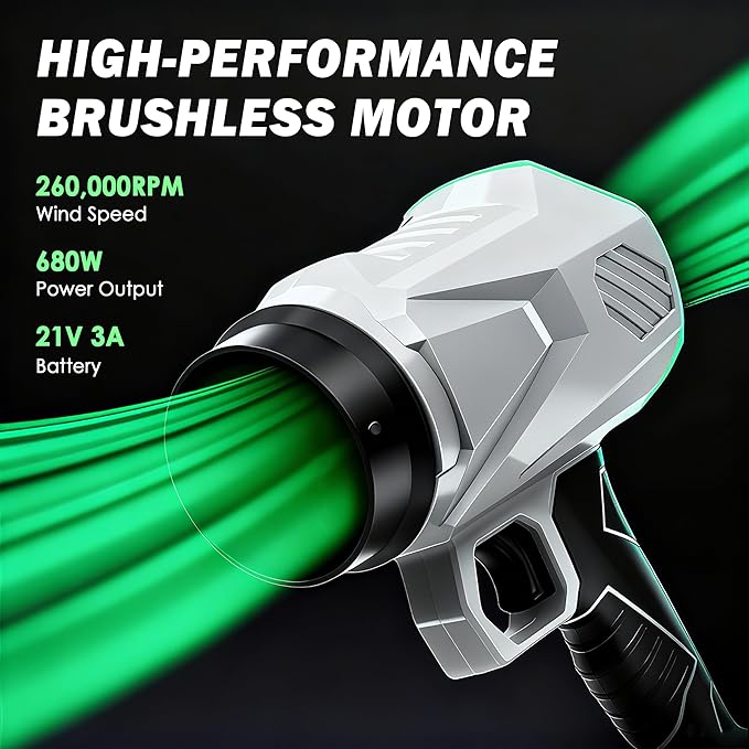 Leaf Blower Cordless, Lightweight Electric Handheld Leaf Blower with 3 Extension Tubes & 2×4.0Ah Batteries, Adjustable Speed, Lightweight Electric Blower for Lawn Care, Leaves & Dust Cleaning