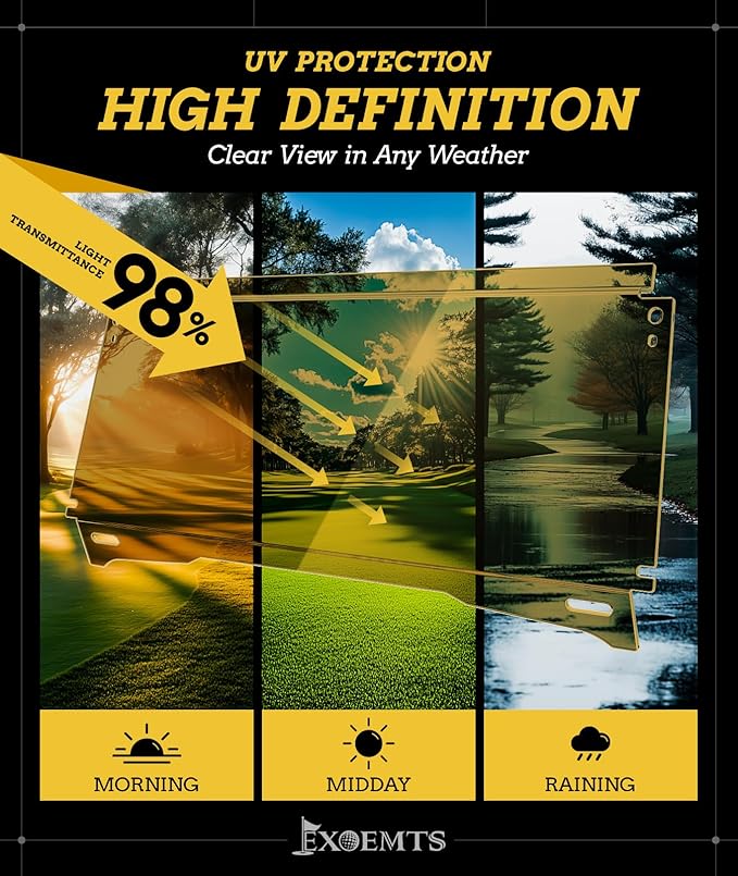 Golf Cart Windshield for EZGO TXT 1995-2013 Gas & Electric, 40.7" W X 28.3" H, 3/16" Thick PC, Foldable Front Windshield with Heavy Duty Hinge, Anti-UV, Impact Resistant, Scratch Resistant