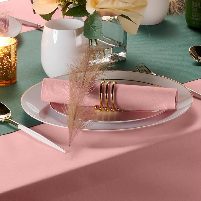 Linen-Feel Colored Paper Napkins - Decortive Cloth-Like PINK Luncheon Napkins - Soft And Absorbent. For Kitchen, Party, Wedding, Dinner Or Any Occasion. (Pack of 50)