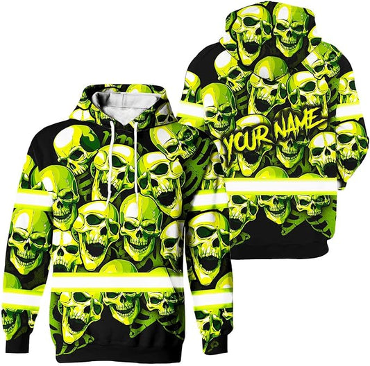 Color US Flag High Visibility Hoodie for Men Women Reflective Tapes Safety Workwear for Worker Runner Patriotic