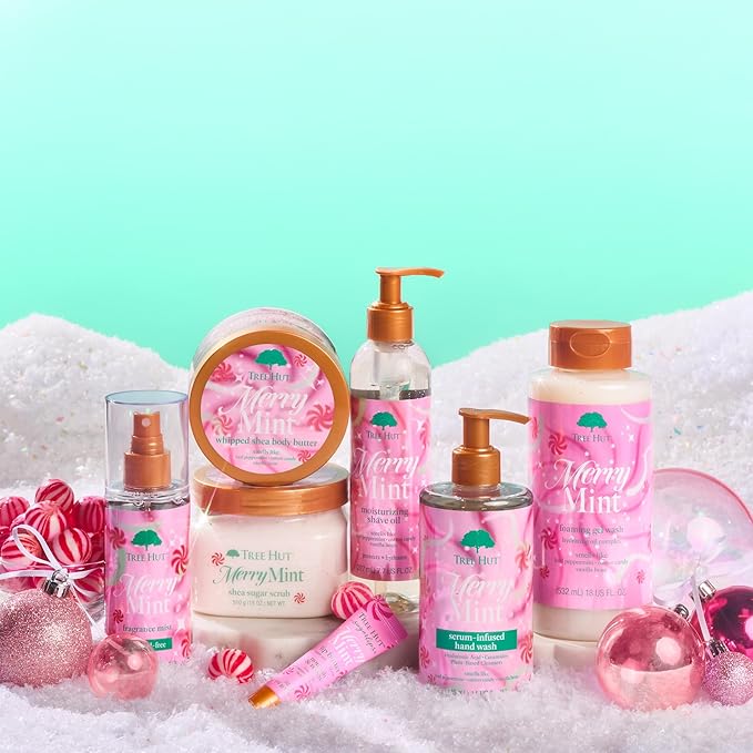 Tree Hut Merry Mint Serum Infused Hand Wash, Nourish & Hydrate Hands, Strengthening Skin Care, Long-Lasting Scent, Cleanse & Lock in Moisture, Cermamides, Holiday Gift & Stocking Stuffer, 11 fl oz