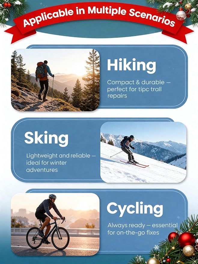 Christmas Gifts for Men 2025 - Stocking Stuffers for Him,18-in-1 Snowflake Multi Tool 2 Pack,Stainless Steel Multitool with Carabiner & Bottle Opener,Holiday Gift for Dad,Husband,Brother(Silver+Black)
