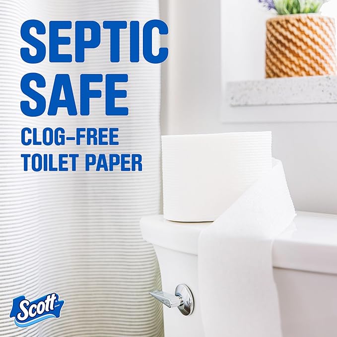 Scott ComfortPlus Toilet Paper, 36 Mega Rolls, 310 Sheets per Roll, Septic-Safe, 1-Ply Toilet Tissue