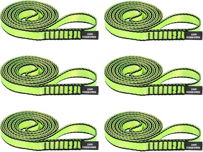 18MM Nylon Climbing Sling Runner - 23KN CE2008/EN566 Certified Outdoor Climbing Webbing for Rock Climbing, Rappelling, Mountaineering, Swing Gear, Outdoor Adventures & Emergency Anchoring