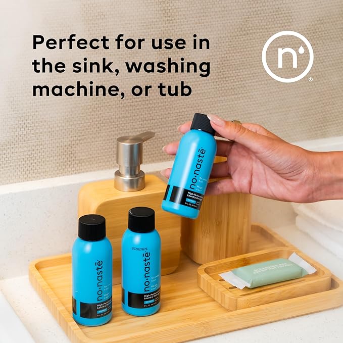 Nonaste Travel Laundry Detergent - Zen Fresh, 3 Fl Oz (Pack of 3), 9 Loads - Travel Size Laundry Detergent for Workout Clothes & More - TSA Compliant for On the Go
